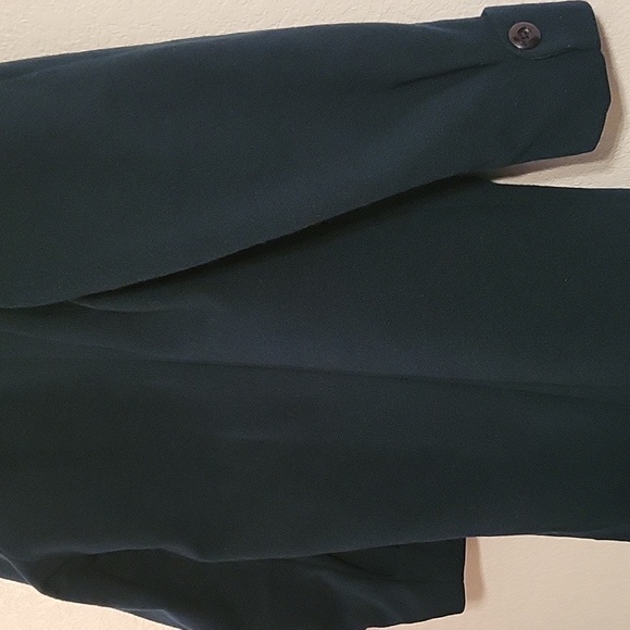 Vintage Liz Baker Wool Shell Long Jacket Double Breasted Overcoat TEAL Sz 8 WARM - Picture 14 of 15